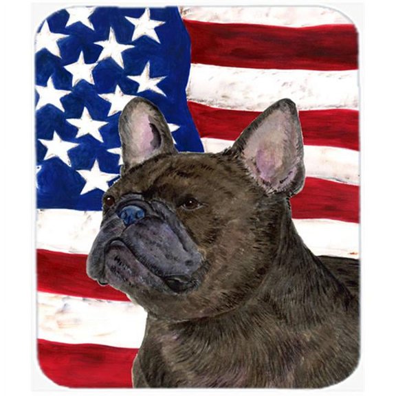 Carolines Treasures  Usa American Flag With French Bulldog Mouse Pad