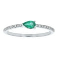 thumbnail image 2 of 14K White Gold 1/3 cttw. Diamonds and Emerald Band Ring by Hollywood Hills Jewelers, 2 of 4