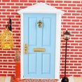 thumbnail image 1 of GLOGLOW Puerta de la casa de mu?ecas, 1:12 Miniaturas de la casa de mu?ecas Puerta de Madera Colorido DIY Metal Madera Juguetes de casa de mu?ecas Hecho a Mano 3D Mini mu?ecas MueblesAzul) Khall Tendencias, 1 of 6