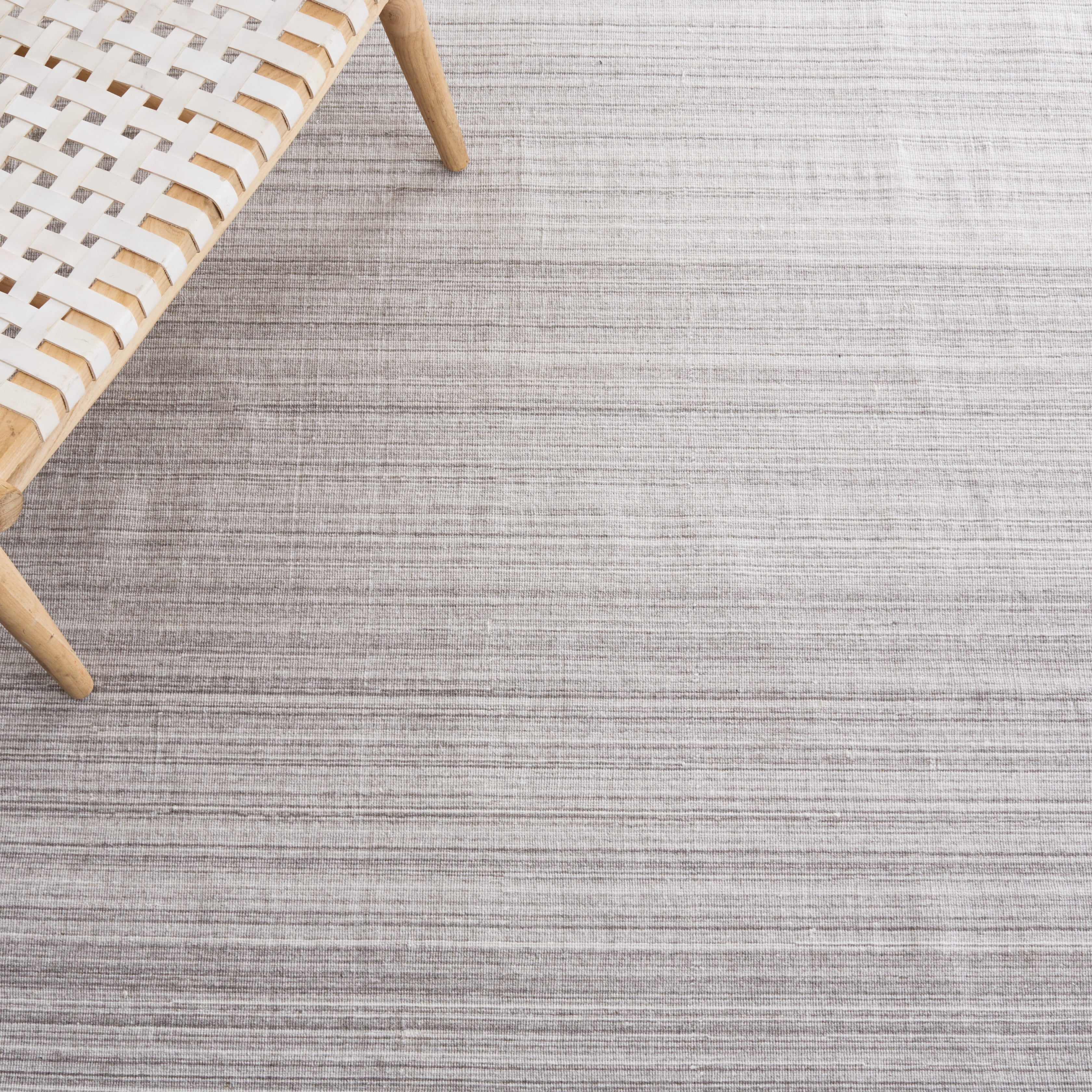 SAFAVIEH Kilim Nadia Striped Polyester Area Rug, Silver, 6' x 6' Square