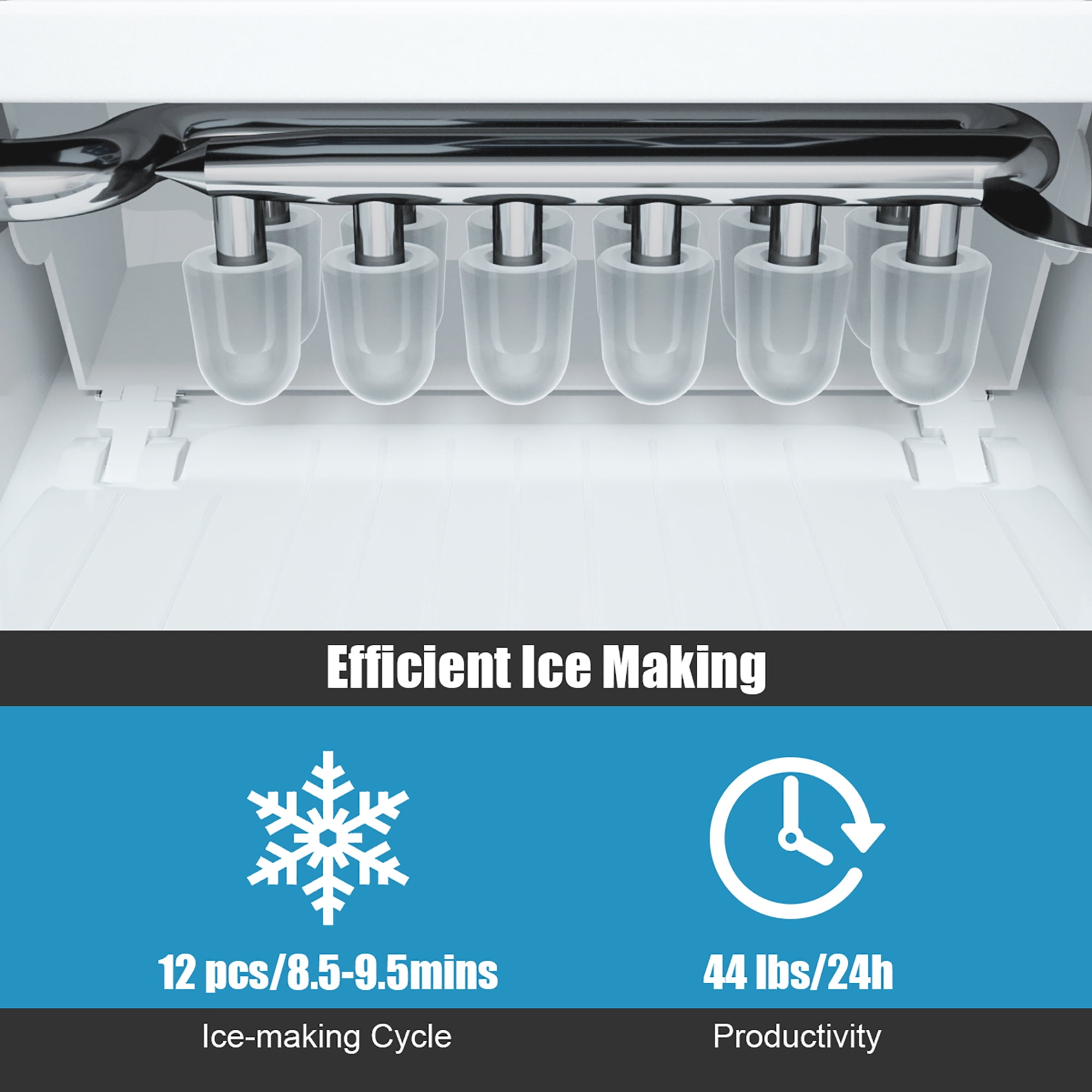 Costway Portable Countertop Ice Maker Machine 44Lbs/24H Self-Clean w/Scoop  Navy, 14.5''x10.5''x13.5'' - Kroger