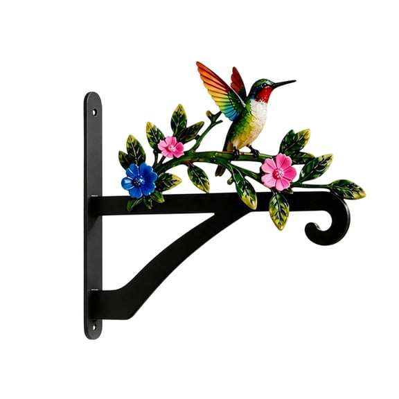 Hummingbird Plant Hanger, Decorative Metal Wall Mount Bracket with Bird Pattern, Heavy Duty Hook for Hanging Plants Indoor Outdoo