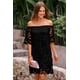 thumbnail image 5 of Vestido PRETTYGARDEN Mini Negro de Encaje Floral con Hombros Descubiertos Talla L, 5 of 8