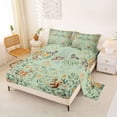 thumbnail image 2 of Erosebridal Tropical Flower Queen Sheet Sets, Woodland Animal Wolf Deer Bed Set, Green, 4 Pieces, 1 Flat Sheet 1 Fitted Sheet and 2 Pillowcases, 2 of 5