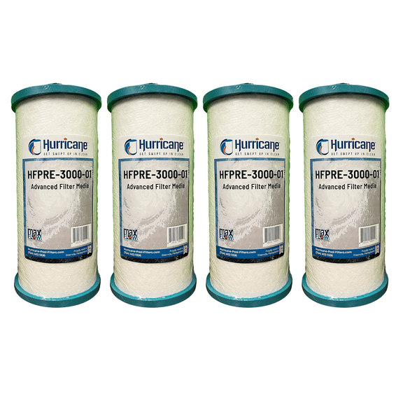 Hurricane Pre Fill Pool Filter Cartridge Replacement with Advanced Bond Filter, 4 Pack