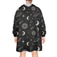 thumbnail image 2 of Wearable Oversized Blanket,Black Beige Sun Moon Star Planet Pattern Wearable Blanket Hoodie for Adults,Cozy Hooded Blankets with Super Pockets,Super Warm Fuzzy Pullover for Women & Men, 2 of 6