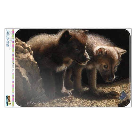 Curious Wolf Pups Wolves Home Business Office Sign