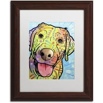 Trademark Fine Art "Sunny" Canvas Art by Dean Russo, White Matte, Wood Frame