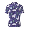 thumbnail image 3 of Vsdgher Cute Dog Print Men's Short Sleeve Stretch Polo Shirt, Moisture-Wicking Performance Polo Shirt, 3 of 8