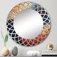 thumbnail image 5 of DESIGN ART Designart "Teal Orange Op Art Rhythmic Illusion I" Abstract Modern Wall Mirror 20in.x30in., 5 of 5