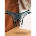 thumbnail image 2 of Braguitas transparentes con entrepierna abierta y bordado floral - Lencería y ropa interior sensual para mujer, 2 of 5