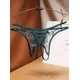 thumbnail image 2 of Braguitas transparentes con entrepierna abierta y bordado floral - Lencería y ropa interior sensual para mujer, 2 of 5