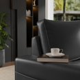 thumbnail image 5 of Black Faux Leather Sofa Couch 71.25” Modern Breathable Sofas & Couches 2-Seater Loveseat, for Living Room Apartment Office Small Space, 5 of 5