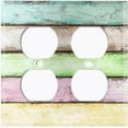 thumbnail image 3 of Metal Light Switch Plate Outlet Cover (Image Of Colorful Wooden Fence FEN002), 3 of 14