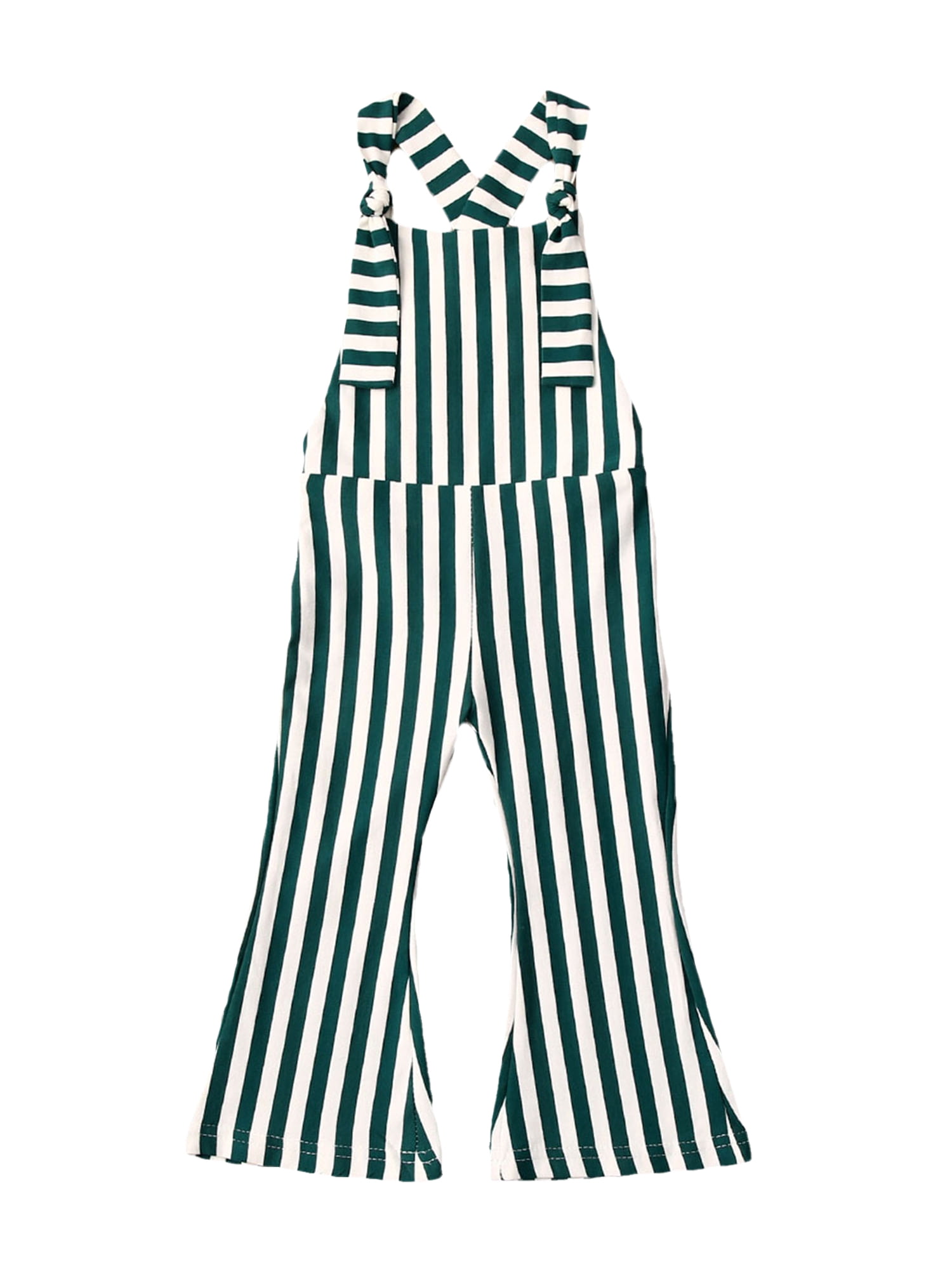 Toddler Kids Baby Girls Sleeveless Striped Overalls Jumpsuit Pants Romper Outfit 