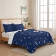 thumbnail image 5 of Quilts Twin XL Size Bedding Set, Christmas Snowflake Lightweight Quilted Comforter, Xmas Snowy Winter Farmhouse Dark Blue Reversible Bedspread Coverlet with Pillow Covers for All Season, 68" x 98", 5 of 9