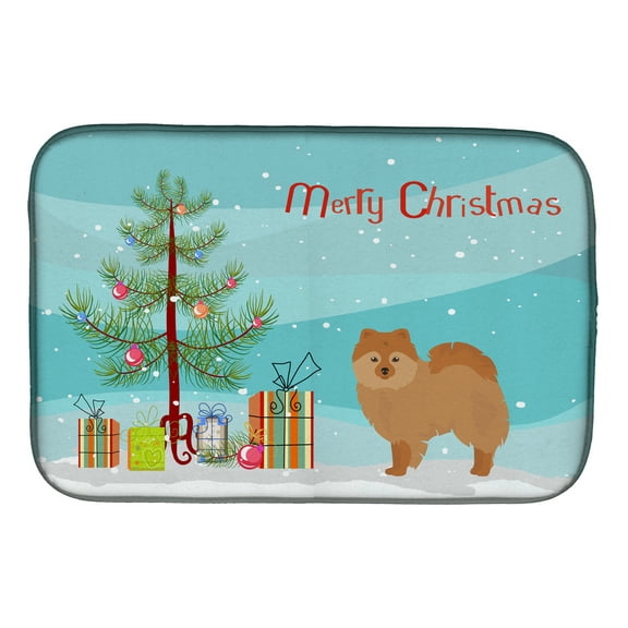 German Spitz Christmas Tree Dish Drying Mat