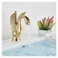 thumbnail image 4 of Gold Luxury Bathroom Sink Faucet Vintage Copper Swan Style Personality Fashion Deck Mount Hot and Cold Mixer Black Basin Faucet ,Easy to Use, 4 of 7