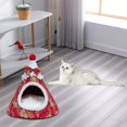 thumbnail image 4 of Mascotas suaves para de interior Perros de cobertizo con calentamiento automático Suministros para mascotas para y camas para perros Rojo M Yinane Casa de la cama del gato, 4 of 6