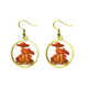 thumbnail image 1 of Cute Orange Mushroom criatura ilustrar Ear Dangle Golden Drop Earring Jewelry Mujer Unbranded M, 1 of 3
