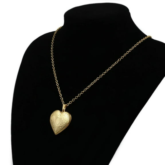 Heart Locket Necklace for Women Jewelry 14K Yellow Gold cadena Heart Pendant Trendy Cute Pendant Necklace collares