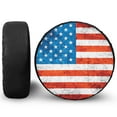 thumbnail image 2 of Rough Usa Flag Waterproof Fabric Spare Tire Cover, American Flag Tire Cover Weatherproof Dust-Proof For Suv Rv Camper Trailer Truck 14 15 16 17 18In. Gifts For Us Independence Day, 4Th Of July, 2 of 4