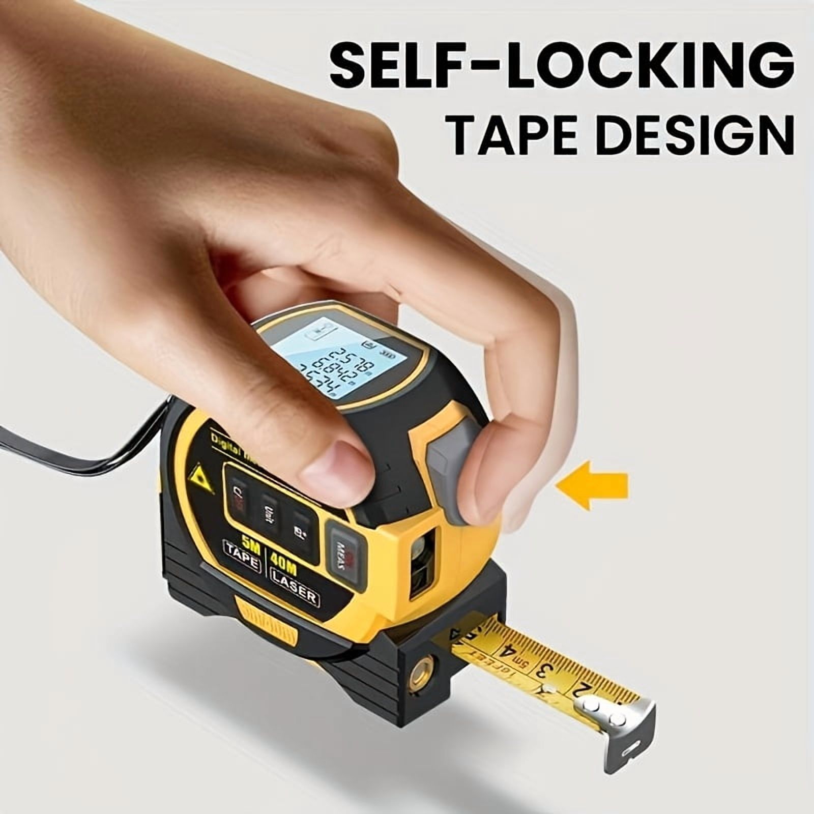 3-in-1 High-Precision Laser Tape Measure - Digital Distance Meter, Steel Tape & Level - Fast & Accurate Measurements