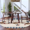 thumbnail image 3 of Round Rug 7Ft Washable Non-Slip, Independence Day Circle Area Rugs for Living Room Bedroom, Red Blue Stars Stripes Flag Wood Plaid Indoor Floor Mats Carpet Runner for Home Decor Aesthetic, 3 of 8