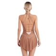 thumbnail image 2 of Kaerm Women Sleeveless Lyrical Dance Dress Shiny Rhinestone Figure Ice Skating Leotard Dresses Dusty Pink S, 2 of 6