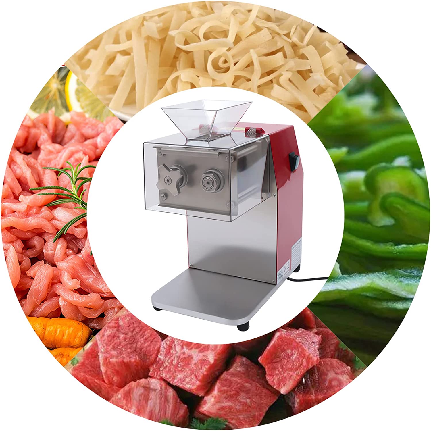  Funchic Commercial Meat Cutter Machine Stainless Steel Beef  Dicer 1100LB/H 550W Fresh Meat Slicer Chicken Cuber Electric Meat  Processors Cuber 500kg/Hour for Restaurant (Extra Blade): Home & Kitchen