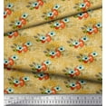 thumbnail image 3 of Soimoi Gold Cotton Cambric Fabric Tomato,Leaves & Flower Floral Decor Fabric Printed Yard 42 Inch Wide, 3 of 3