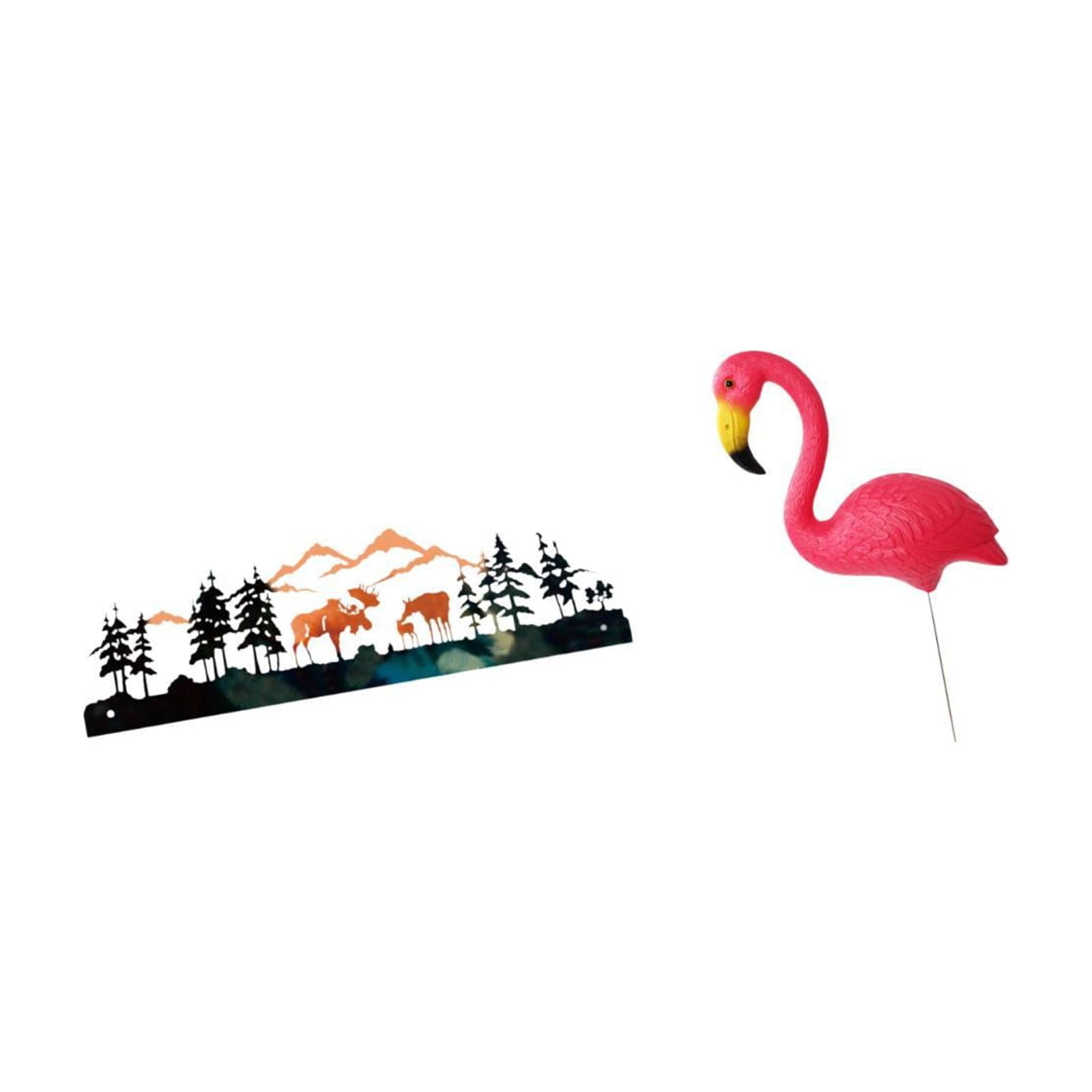 CoudarTitie Deer Bird Wall Decor Sculpture Hanging for Garden Fence Outdoor Indoor Porch Decorative Statue Figurine Yard Art Ornament Backyard Fairy Garden Access