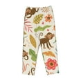 thumbnail image 4 of Xecao Monkeys in the Jungle Women's Straight Lounge Pajama Pants: The Epitome of Relaxed Sleepwear, 4 of 9