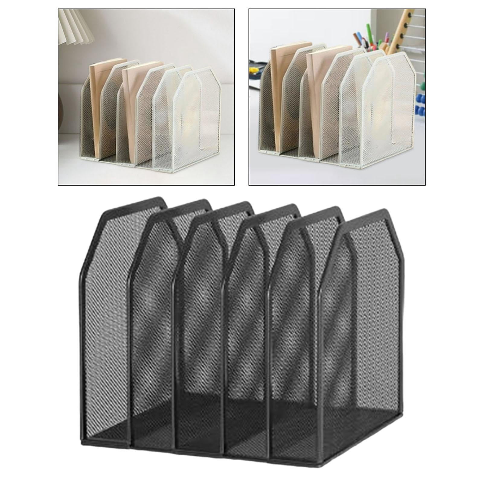 figatia Desk File Organizer File Folder Metal File Holder Paper Sorter Paper Organizer Management Stand for Office Supplies Classroom Black