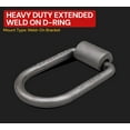 thumbnail image 3 of 20 pack 1/2" Heavy Duty Weld-On Extended Forged D Ring w/ Mounting Brackets - 11000 lbs Bracking Strength - Tie Down Anchor D-Ring for Trailer, Truck Cargo, RV, ATV Tiedowns, 3 of 11
