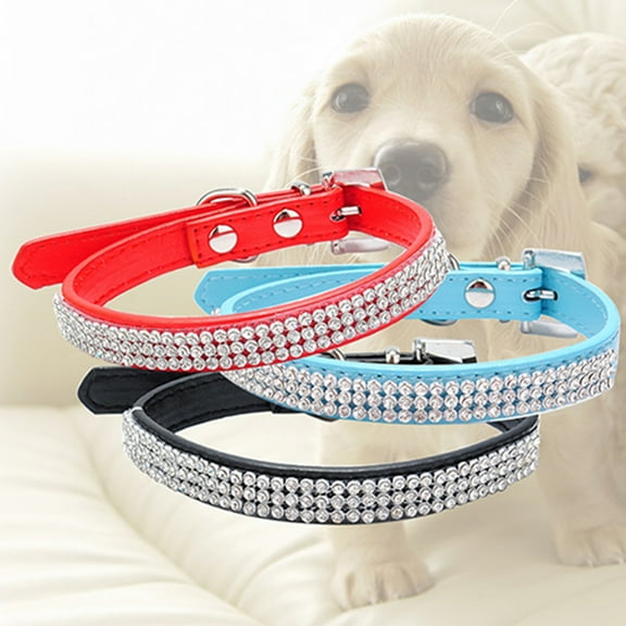 Cheers.US Dog Collar Adjustable Portable Faux Leather Colorul Pet Supplies Cat Collar for Dog Pet Collar Adjustable for Small Medium