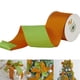 thumbnail image 1 of Cinta HUIHUANG de 6,35 cm con alambre satinado, verde musgo y naranja, 9 m, 1 of 6