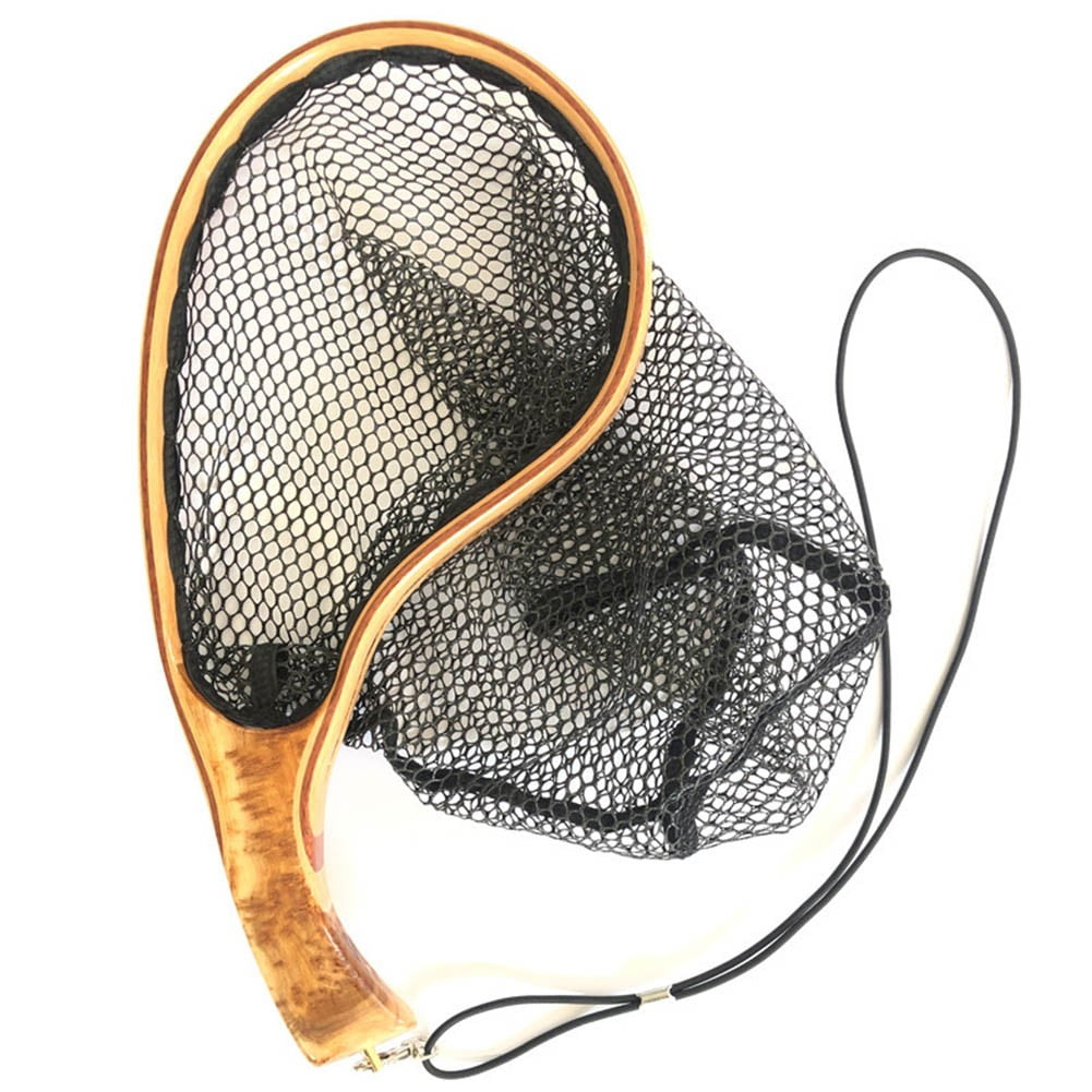 Fly Fishing Net Landing Catch Release Net Wooden Frame Stream Fishing Net