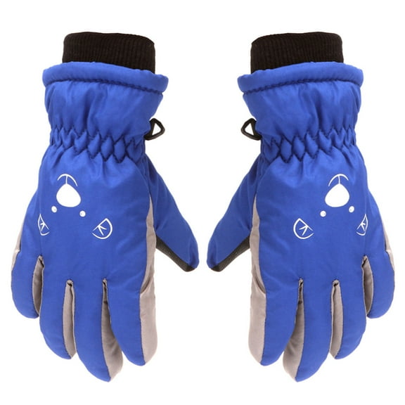 Children Skiing Cycling Gloves Toddler Thick Warm Mittens Cute Bear Face Gloves