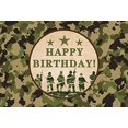 thumbnail image 4 of Telones de fondo de camuflaje militar de feliz cumpleaños para fotografía, soldado del ejército, tres estrellas, tema de camuflaje ultrasecreto, decoración de fiesta, pancarta para niños, niños,, 4 of 4