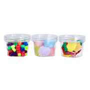 Everything Mary Round Stackable Crafting Containers, 3 Piece Plastic Clear Set