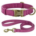 thumbnail image 2 of Didog Personalized Leather Dog Collar and Leash Set with Brass Buckle Adjustable XS-L, 2 of 4