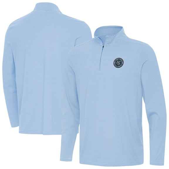 Men's Antigua Powder Blue New York City FC Twine Quarter-Zip Top
