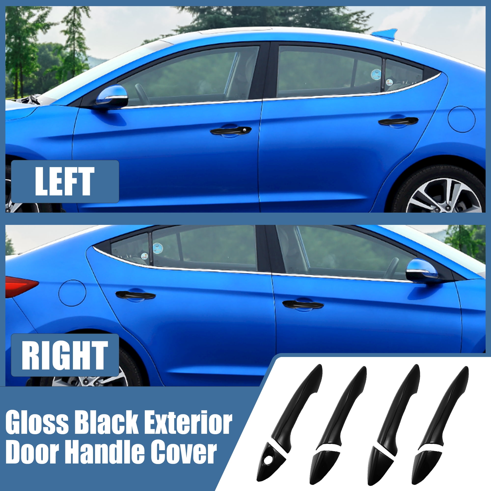 Unique Bargains 8pcs ABS Exterior Door Handle Cover Trim for Hyundai Elantra 2011-2016