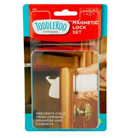 Toddleroo by North States Baby Safety Magnetic Lock Set, 2 Count, White
