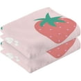 thumbnail image 2 of GZHJMY Strawberry White Flowers Cotton Towels Set 2 Pcs Absorbent Hand Towel Face Towels Kitchen Towels Bath Towels for Bathroom Laundry Room Kitchen 16 x 28 Inches, 2 of 7