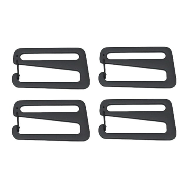 HILABEE 4 Pieces G Hook Webbing Slide Buckles Quick Release for Clothing Bags Hiking Black