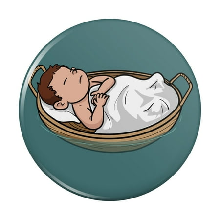 

Baby Moses in a Basket Christian Kitchen Refrigerator Locker Button Magnet