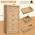 thumbnail image 3 of wow97e Farmhouse 7 Drawers Dresser for Bedroom, 57" Tall Wooden Chest of Drawers w/Roman Column, Storage Dressers for Hallway, Living Room, 3 of 7