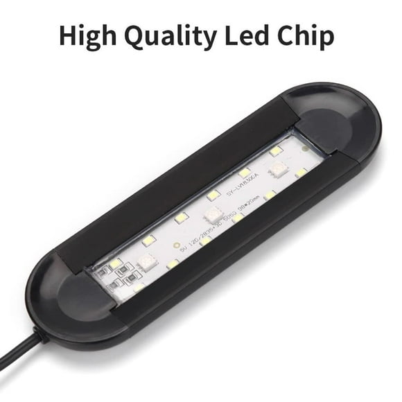 Lumière d'Aquarium à DEL Dimmable à Pince – 5 Niveaux de Luminosité, 14 Modes de Couleur, Minuterie – Boîtier en Aluminium – pour Aquariums d'Eau Douce Plantés de 8 à 14 Pouces – Modèle SZD-Q1, USB DC5V
